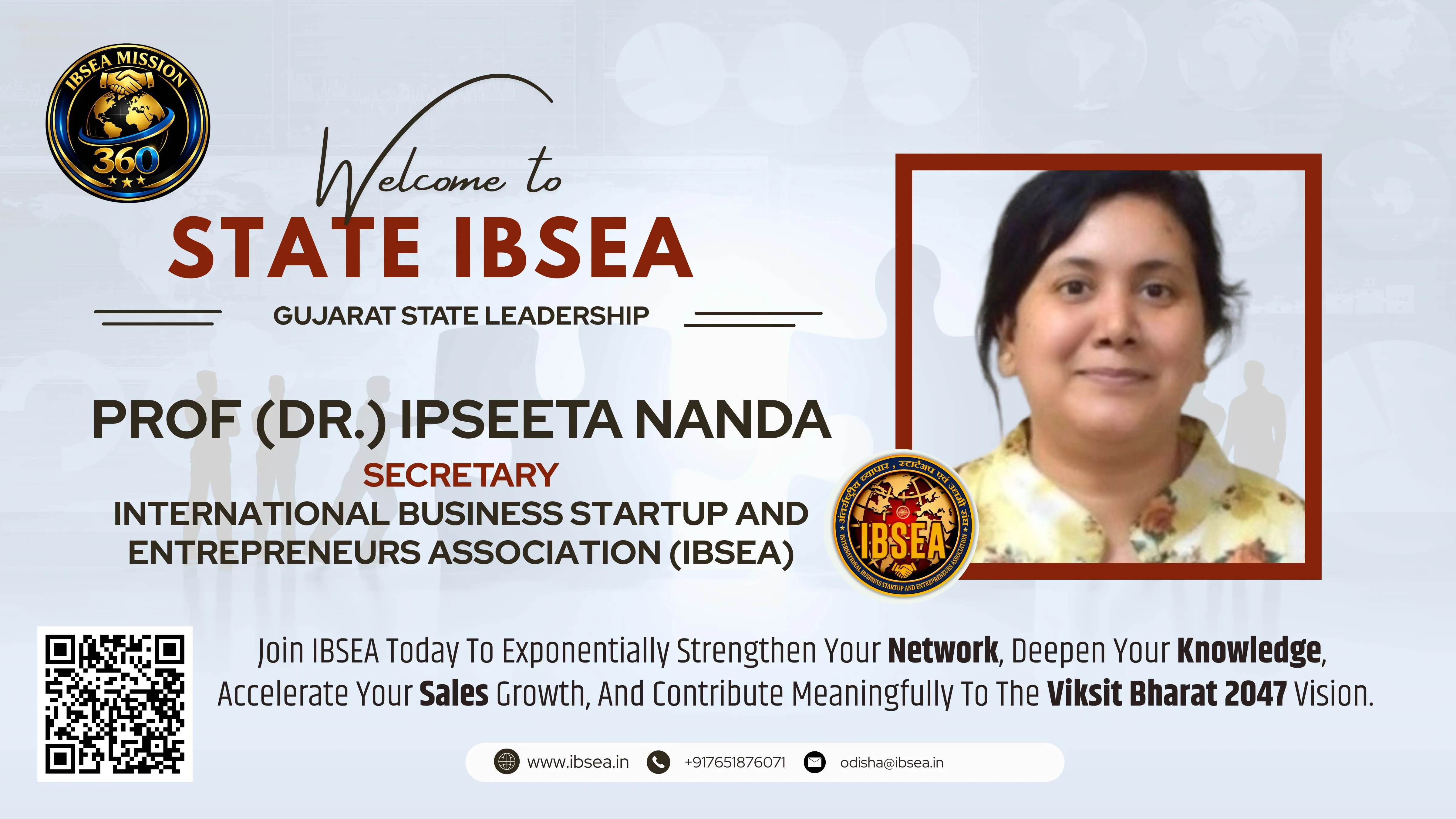 Prof Dr.) Ipseeta Nanda Has been Appointed As Secretary IBSEA For Odisha State.